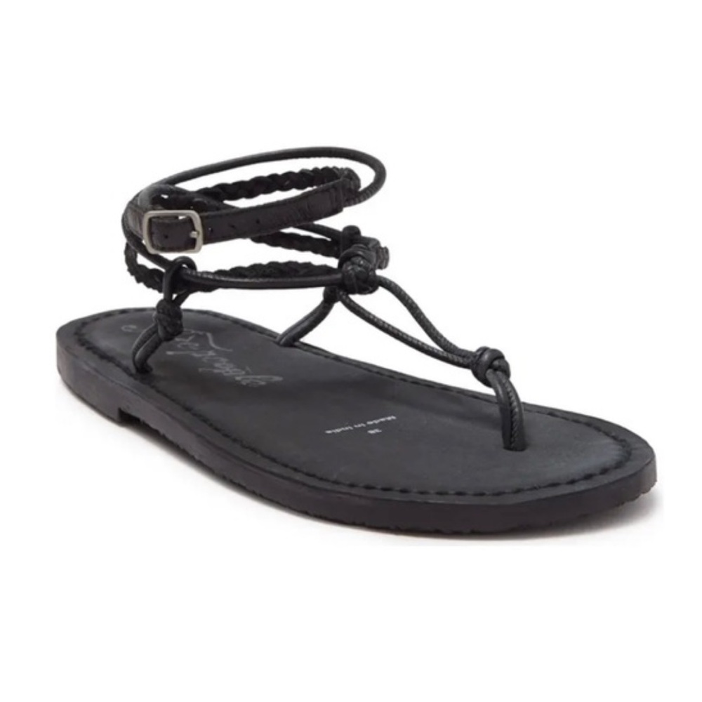 Free People Black Strappy Sandals